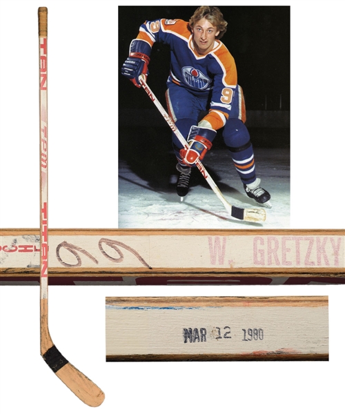 Wayne Gretzkys 1979-80 Edmonton Oilers Titan Game-Used Rookie Season Stick