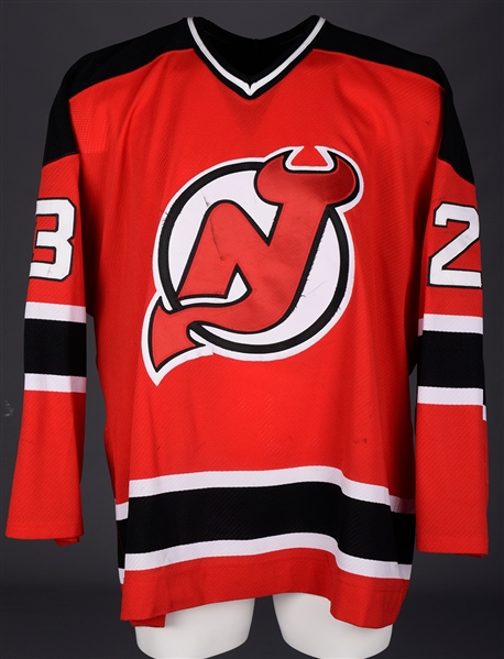 Scott Gomezs 2002-03 New Jersey Devils Game-Worn Jersey with Team LOA - Nice Game Wear! - Stanley Cup Season!