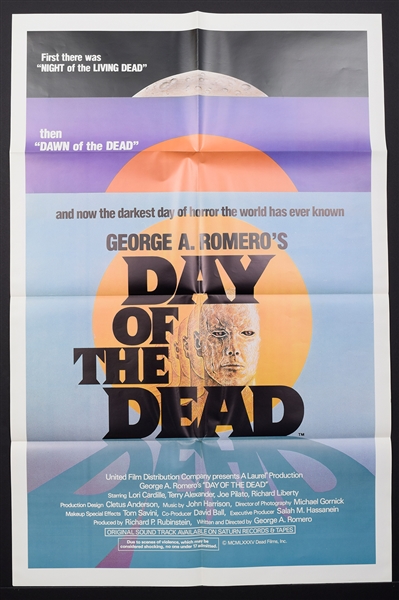 1985 Day of the Dead (United Film Distribution) Horror UK Quad Movie Poster Signed by George Romero and Tom Savini Plus One Sheet Movie Poster 