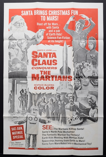 1964 Santa Claus Conquers the Martians (Embassy) Fantasy One Sheet Movie Poster (27" x 41")
