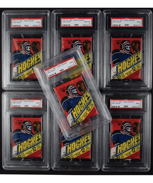 1976-77, 1977-78 and 1978-79 O-Pee-Chee and Topps PSA-Graded Unopened Wax Pack Collection of 12
