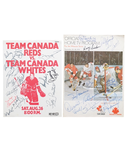 1972 Canada-Russia Series Team-Signed Home TV Program and Reds vs Whites Program