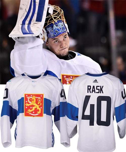 Tuukka Rasks 2016 World Cup of Hockey Team Finland Game-Worn Jersey - Photo-Matched!