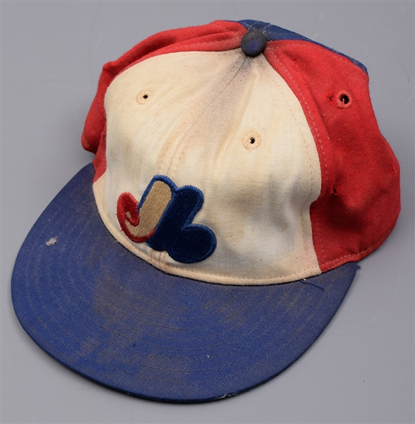 Montreal Expos 1980s Tim Raines Game-Used Cap, 1980s Charlie Leas and Ron LeFlores Game-Used Cleats Plus Expos Jacket