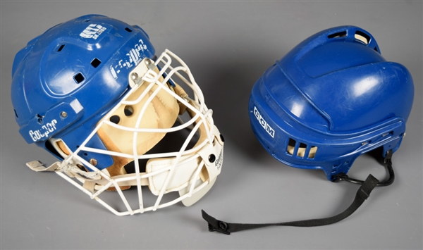 Vintage Late-1980s Cooper NHL Goalie Mask #1 and CCM Player Helmet