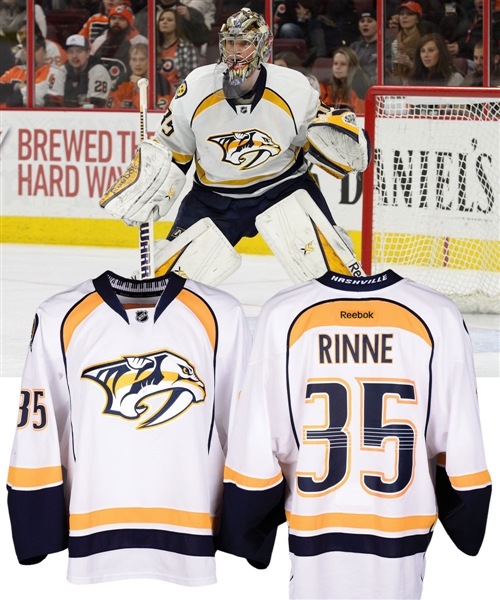 Pekka Rinnes 2014-15 Nashville Predators Game-Worn Jersey with LOA - Photo-Matched!