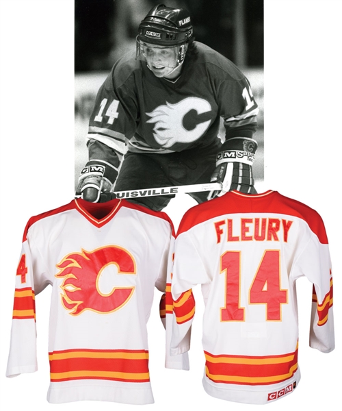 Theoren Fleurys 1990-91 Calgary Flames Game-Worn Jersey - 51 Goal Season!