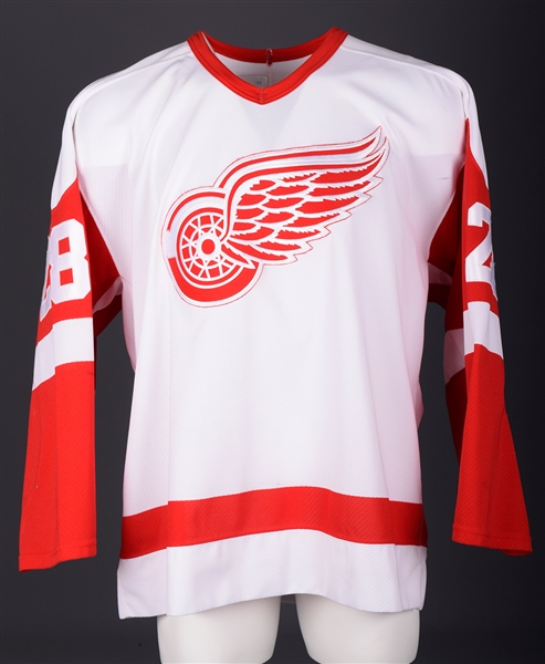 Steve Duchesnes 2000-01 Detroit Red Wings Game-Worn Playoffs Jersey with Team COA