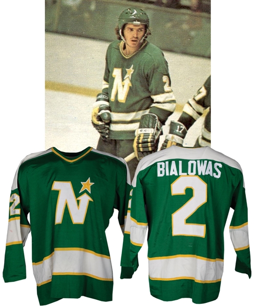 Barry Gibbs / Dwight Bialowas 1974-75 Minnesota North Stars Game-Worn Jersey