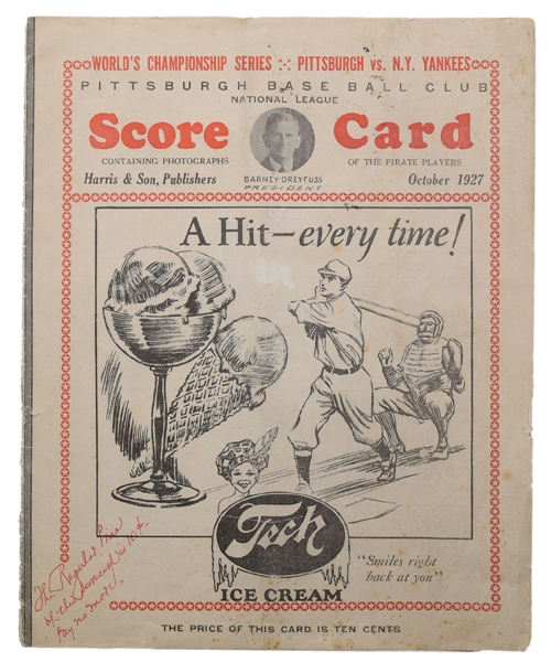 1927 World Series Program (Pittsburgh) - Pittsburgh Pirates vs New York Yankees
