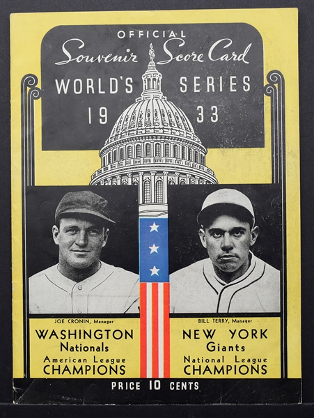1933 World Series Program (Washington) - Washington Nationals vs New York Giants