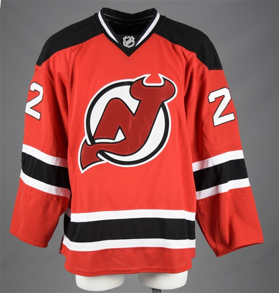 Eric Gelinas 2014-15 New Jersey Devils Game-Worn Jersey with Team LOA - Team Repairs! - Photo-Matched!