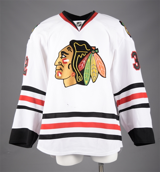 Michal Rozsivals 2014-15 Chicago Black Hawks Game-Worn Jersey with Team LOA - Team Repairs! - Photo-Matched!