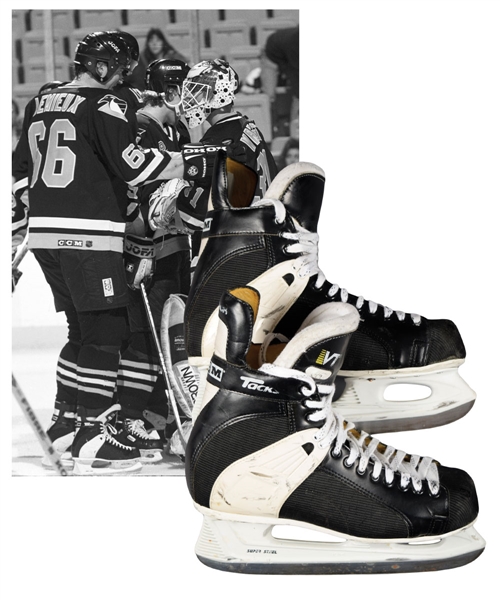 Mario Lemieuxs Mid-1990s Pittsburgh Penguins CCM Tacks 652 Game-Used Skates