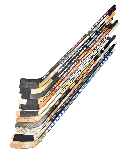 NHL 500-Goal Scorers Game-Used Stick Collection of 12 with Jagr, Modano, Sundin, Kurri, Shanahan and Others