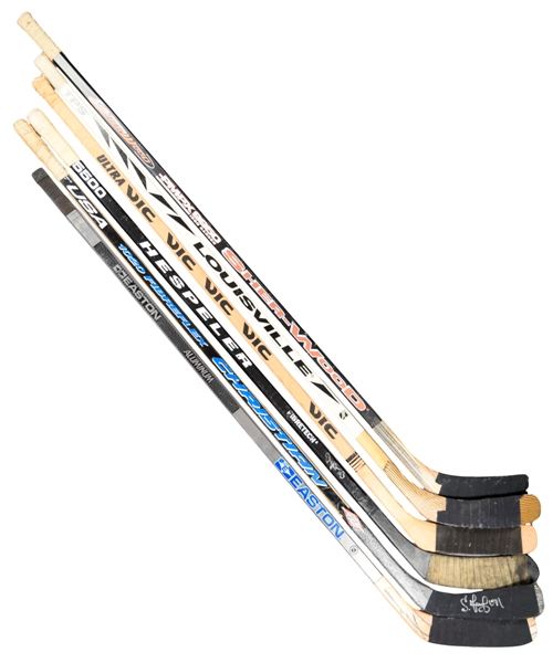 NHL 1000-Point Club Game-Used Stick Collection of 6 - LaFontaine, Stastny, Gilmour, Mogilny, Fedorov and Oates