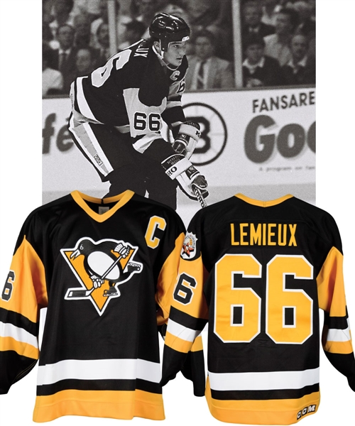 Mario Lemieuxs 1989-90 Pittsburgh Penguins Game-Issued Jersey with LOA - All-Star Game Patch!