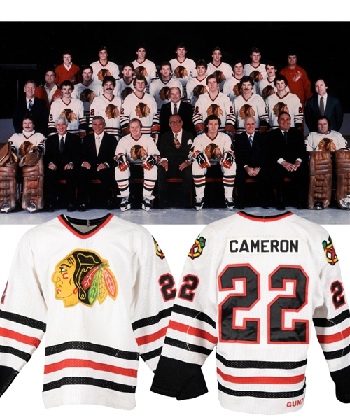 Grant Mulveys 1982-83 Chicago Black Hawks Game-Issued Playoffs Jersey / Tye Camerons Mid-1980s Portland Winter Hawks Game-Worn Jersey