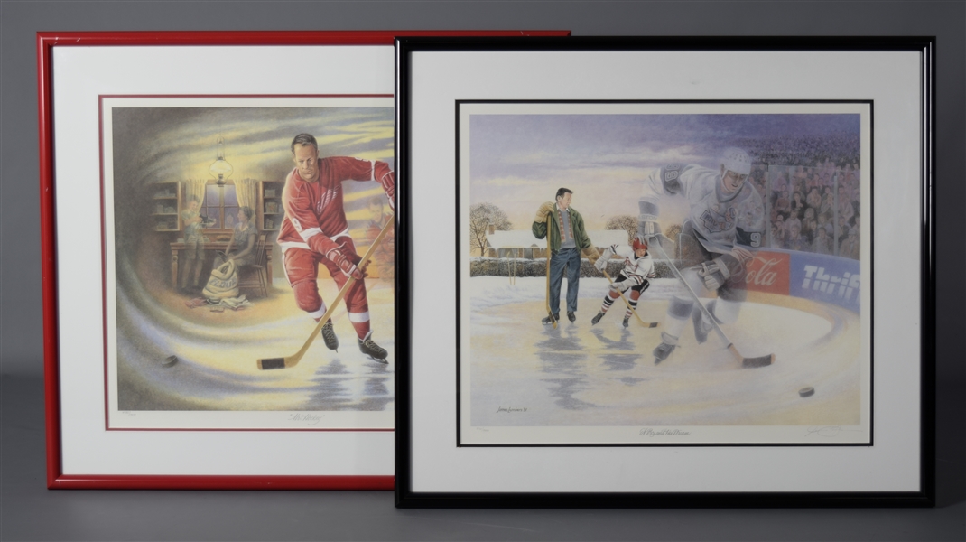 Gordie Howe and Wayne Gretzky James Lumber Limited-Edition Framed Lithographs