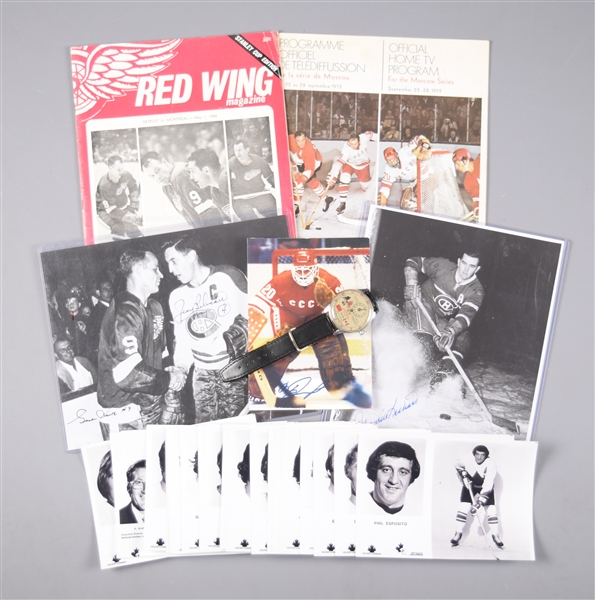 Hockey Memorabilia Collection with 1966 Stanley Cup Finals Program, Maurice Richard and Howe/Beliveau Signed Photos and More!
