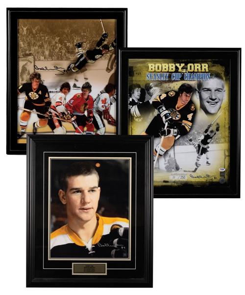 Bobby Orr Boston Bruins Signed Framed Photo Collection of 3 - All from GNR