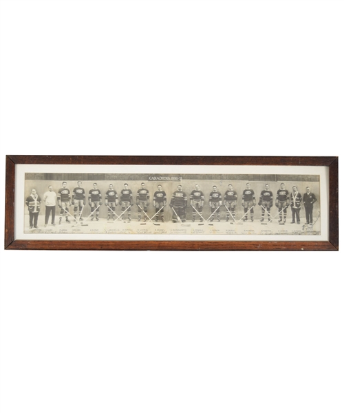 Montreal Canadiens 1930-31 Stanley Cup Champions Framed Rice Studios Panoramic Team Photo