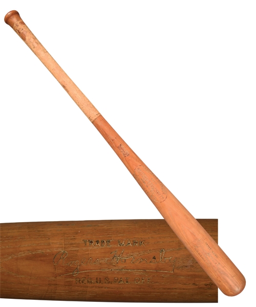 1920s Rogers Hornsby H&B Signature Model Cork Grip Store Model Bat (34") 