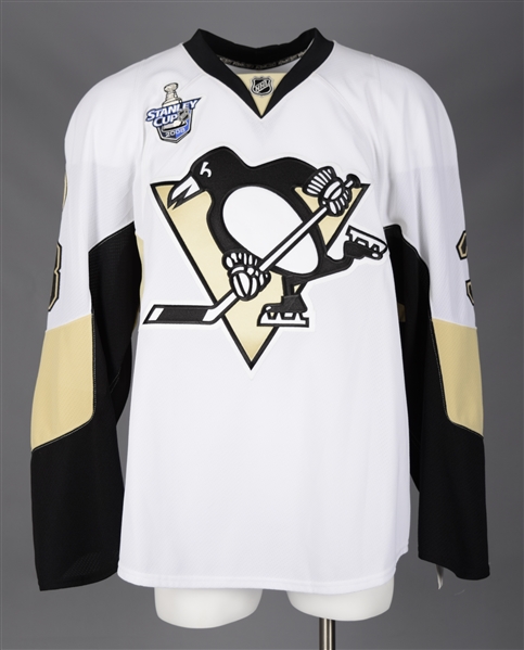 Mark Eatons 2007-08 Pittsburgh Penguins Game-Issued Stanley Cup Finals Jersey with Team LOA