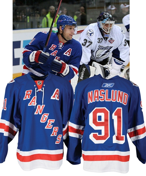Markus Naslunds 2008-09 New York Rangers "NHL Premiere Prague" Game-Worn Alternate Captains Jersey with Team LOA