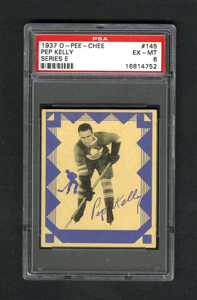 1937-38 O-Pee-Chee Series "E" (V304E) Hockey Card #145 Pep Kelly - Graded PSA 6