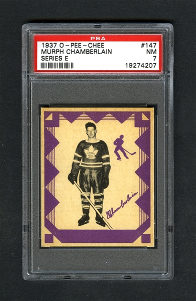 1937-38 O-Pee-Chee Series "E" (V304E) Hockey Card #147 Murph Chamberlain RC - Graded PSA 7