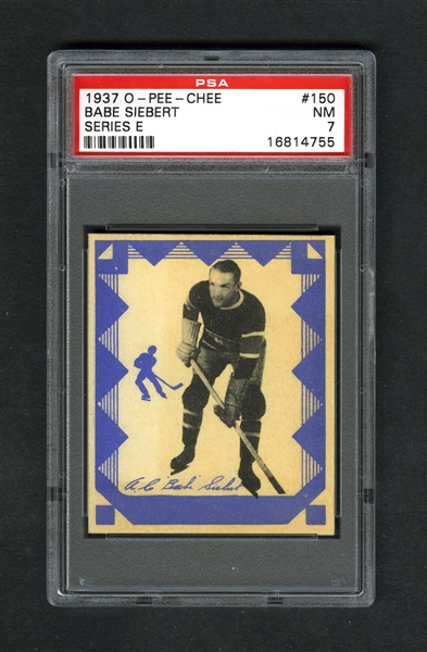 1937-38 O-Pee-Chee Series "E" (V304E) Hockey Card #150 HOFer Babe Siebert - Graded PSA 7