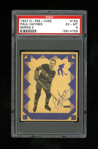 1937-38 O-Pee-Chee Series "E" (V304E) Hockey Card #155 Paul Haynes - Graded PSA 6