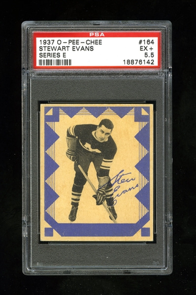 1937-38 O-Pee-Chee Series "E" (V304E) Hockey Card #164 Stewart Evans - Graded PSA 5.5