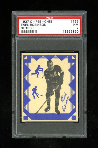 1937-38 O-Pee-Chee Series "E" (V304E) Hockey Card #165 Earl Robinson - Graded PSA 7