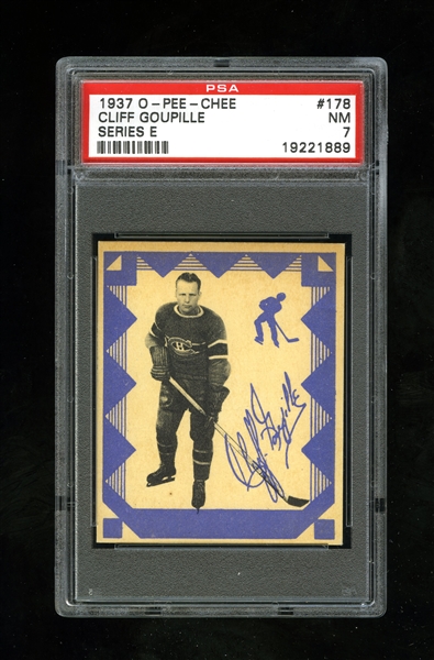 1937-38 O-Pee-Chee Series "E" (V304E) Hockey Card #178 Red Goupille RC - Graded PSA 7 - Highest Graded!