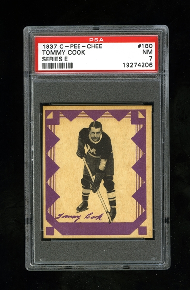 1937-38 O-Pee-Chee Series "E" (V304E) Hockey Card #180 Tom Cook - Graded PSA 7 - Highest Graded!