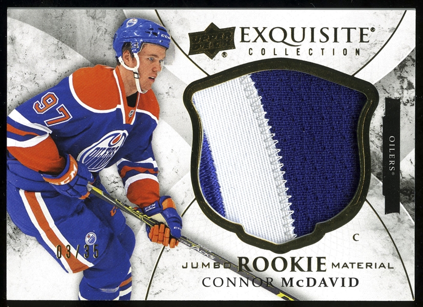 2015-16 Upper Deck Exquisite Collection #RJ-CM Connor McDavid Edmonton Oilers Rookie Jumbo Patch Card (03/35)
