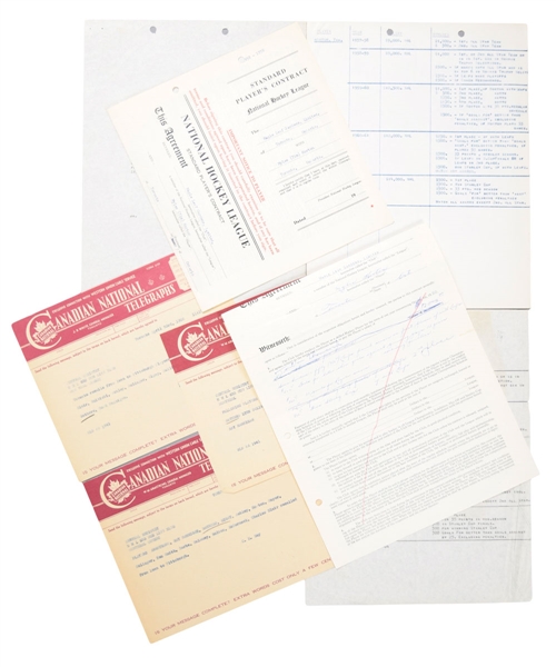 Tim Hortons 1950s/1960s Toronto Maple Leafs Official NHL Contract and Document Collection of 8