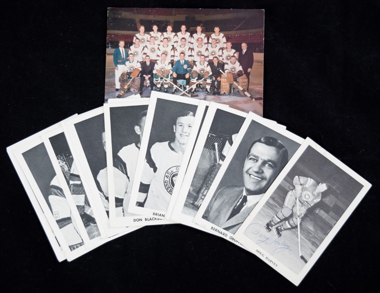 Quebec Aces Mid-1960s Postcard Collection of 21 with Signed Doug Harvey Postcard