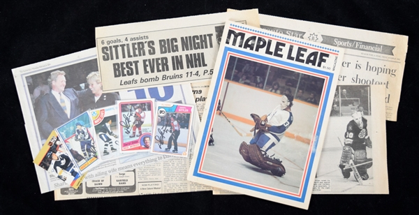 Darryl Sittlers "10th Point Night" Collection with February 7th 1976 Signed Maple Leafs Program