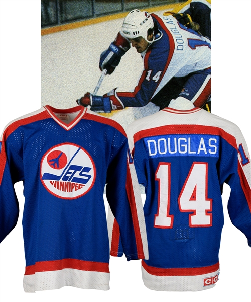 Jordy Douglas 1983-84 Winnipeg Jets Game-Worn Jersey with LOA