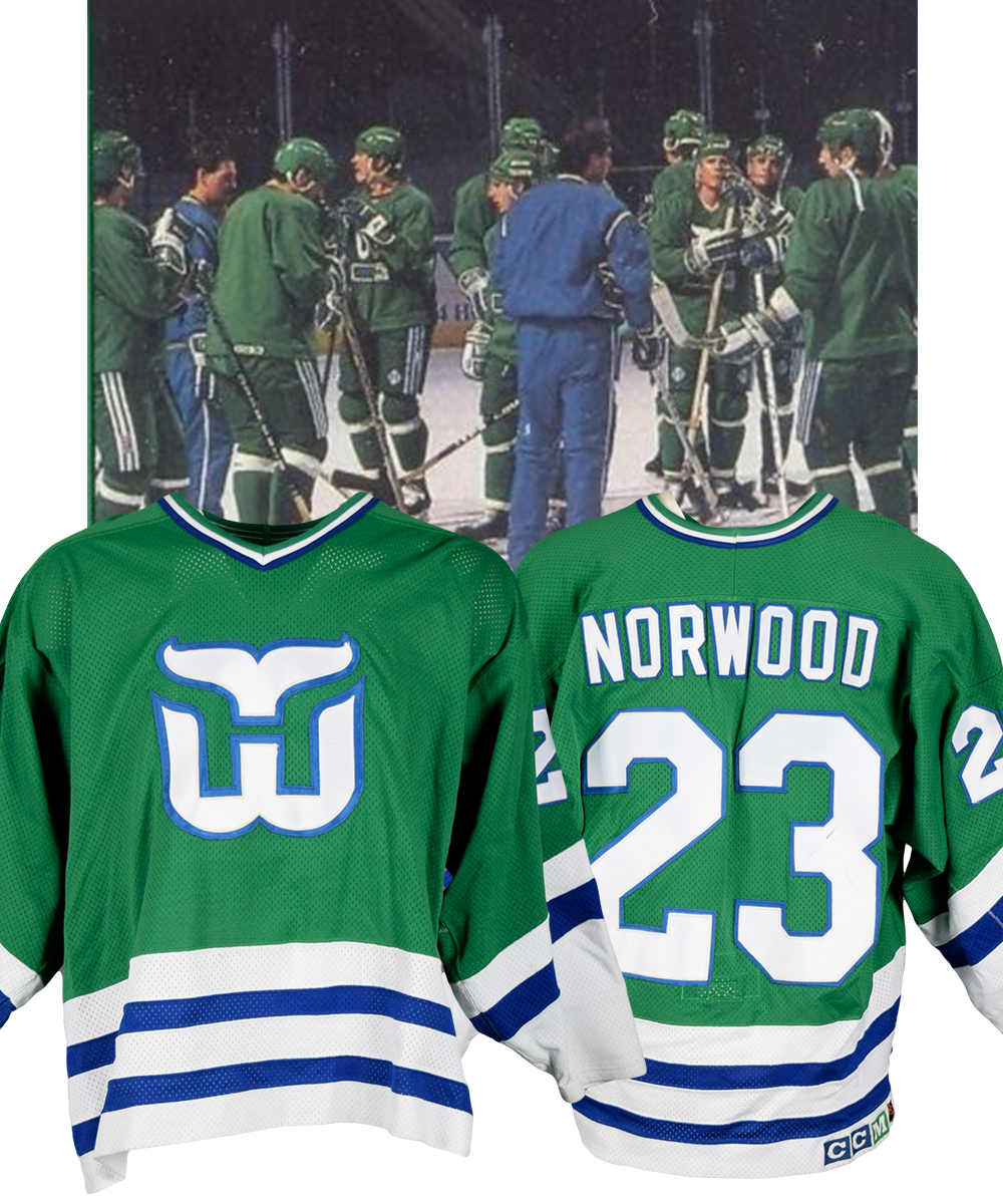 Vintage Hartford Whalers NHL Hockey Lee Norwood Jersey