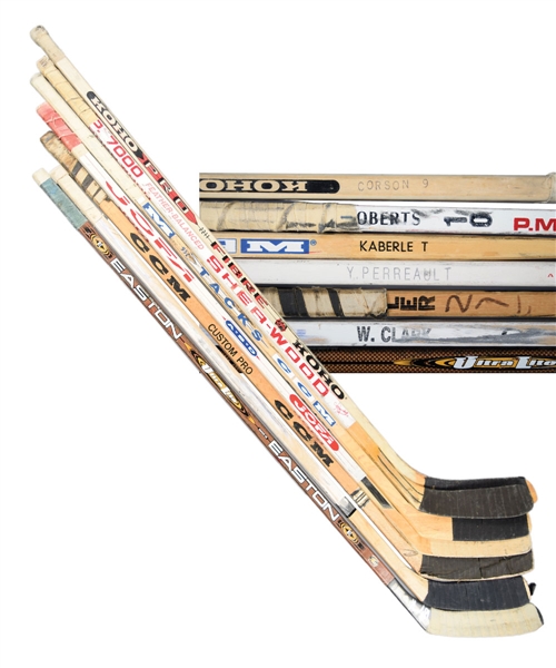 Toronto Maple Leafs Game-Used Stick Collection of 7 with Sittler, Clark and Mogilny