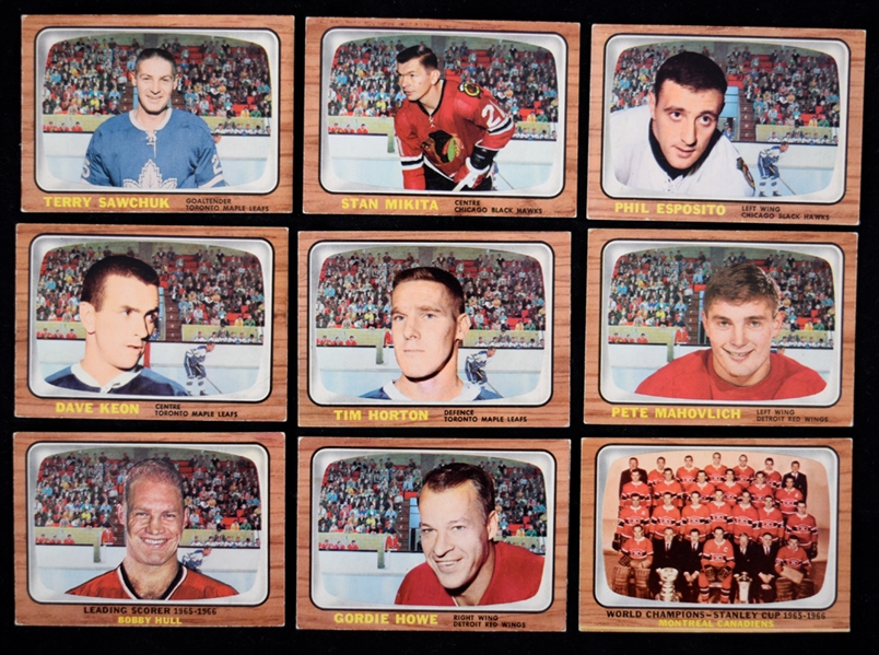 1966-67 Topps Hockey Card Starter Set (109/132) with Both Checklists