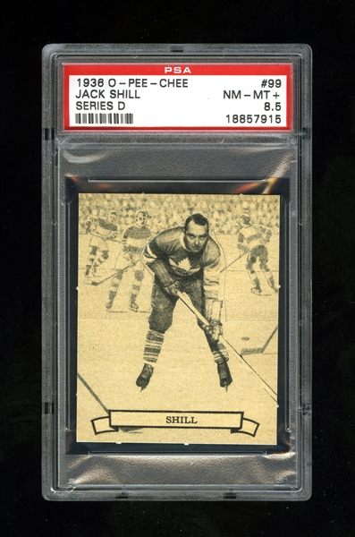 1936-37 O-Pee-Chee Series "D" (V304D) Hockey Card #99 Jack Shill RC - Graded PSA 8.5 - Highest Graded!