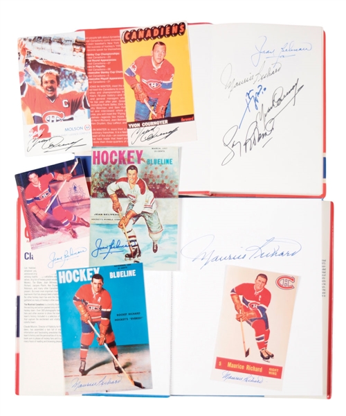 Montreal Canadiens Autograph and Memorabilia Collection with Signed and Multi-Signed Books, Signed Photos Including Rocket Richard, Beliveau and Other Greats