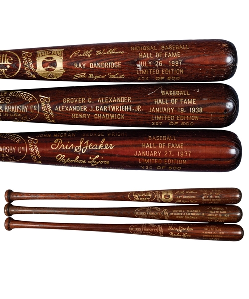 1937, 1938 and 1987 Baseball Hall of Fame Limited-Edition Induction Bats