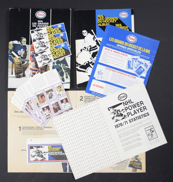 1970-71 Esso Power Players Master Collection with Albums, Stat Sheets, Ads, Unopened Packs and More!
