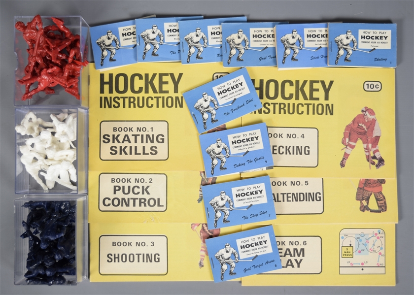 1956-57 Kelloggs Plastic Hockey Players Set of 24, 1958-59 Wheaties Flip Books Set of 10 and 1972 Towers Hockey Booklets Set of 6